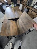 [na zamówienie] Rozkładany Stół Jadalniany PAVALON 170-230 cm - Blat HPL Primo Laminato Driftwood - Centralna Noga Designerska
