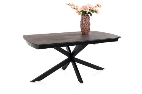 [na zamówienie] Rozkładany Stół Jadalniany PAVALON 170-230 cm - Blat HPL Primo Laminato Roest (Rdza) - Centralna Noga
