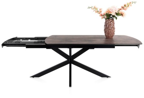 [na zamówienie] Rozkładany Stół Jadalniany PAVALON 170-230 cm - Blat HPL Primo Laminato Roest (Rdza) - Centralna Noga