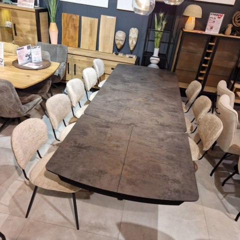 [na zamówienie] Rozkładany Stół Jadalniany PAVALON 200-278 cm - Blat HPL Primo Laminato Antracyt - Centralna Noga Designerska