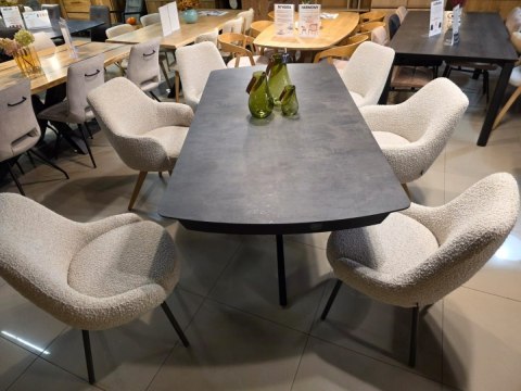 [na zamówienie] Rozkładany Stół Jadalniany PAVALON 200-278 cm - Blat HPL Primo Laminato Antracyt - Centralna Noga Designerska