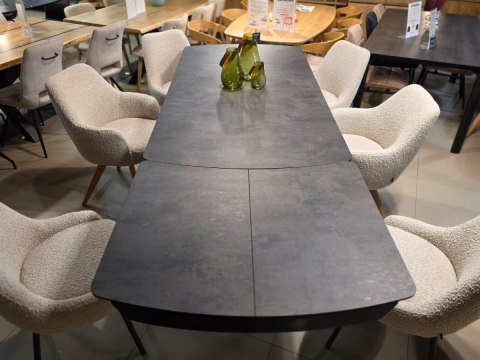 [na zamówienie] Rozkładany Stół Jadalniany PAVALON 200-278 cm - Blat HPL Primo Laminato Antracyt - Centralna Noga Designerska