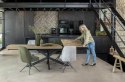 [na zamówienie] Rozkładany Stół Jadalniany PAVALON 200-278 cm - Blat HPL Primo Laminato Barnwood - Centralna Noga Designerska