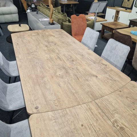 [na zamówienie] Rozkładany Stół Jadalniany PAVALON 200-278 cm - Blat HPL Primo Laminato Barnwood - Centralna Noga Designerska