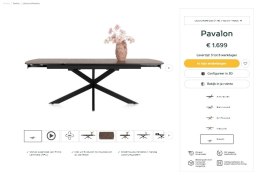 [na zamówienie] Rozkładany Stół Jadalniany PAVALON 200-278 cm - Blat HPL Primo Laminato Roest (Rdza) - Centralna Noga