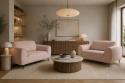 [od ręki] Nowoczesny Szeroki Fotel OASIS 1,5-osobowy Typu Loveseat – Strukturalna Plecionka – Czarne Nóżki – 135 x 90 cm