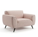 [od ręki] Nowoczesny Szeroki Fotel OASIS 1,5-osobowy Typu Loveseat – Strukturalna Plecionka – Czarne Nóżki – 135 x 90 cm