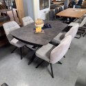 [od ręki] Rozkładany Stół Jadalniany PAVALON 140-190 cm - Blat HPL Primo Laminato Antracyt - Centralna Noga Designerska