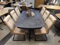 [od ręki] Rozkładany Stół Jadalniany PAVALON 170-230 cm - Blat HPL Primo Laminato Antracyt - Centralna Noga Designerska