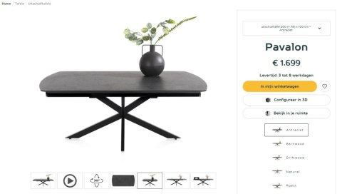 [od ręki] Rozkładany Stół Jadalniany PAVALON 200-278 cm - Blat HPL Primo Laminato Antracyt - Centralna Noga Designerska
