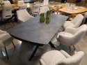 [od ręki] Rozkładany Stół Jadalniany PAVALON 200-278 cm - Blat HPL Primo Laminato Antracyt - Centralna Noga Designerska