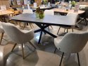 [od ręki] Rozkładany Stół Jadalniany PAVALON 200-278 cm - Blat HPL Primo Laminato Antracyt - Centralna Noga Designerska