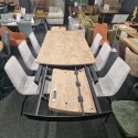 [od ręki] Rozkładany Stół Jadalniany PAVALON 200-278 cm - Blat HPL Primo Laminato Barnwood - Centralna Noga Designerska