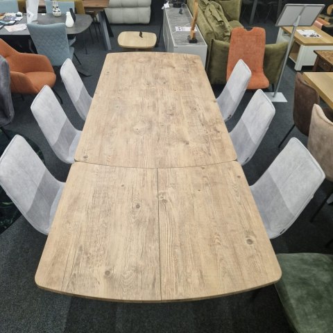 [od ręki] Rozkładany Stół Jadalniany PAVALON 200-278 cm - Blat HPL Primo Laminato Barnwood - Centralna Noga Designerska