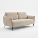 [od ręki] Sofa Dwuosobowa VENTO 180 cm – Sprężyny Kieszeniowe – Jasnobeżowa Tkanina Strukturalna – Czarne Metalowe Nóżki