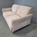[od ręki] Sofa Dwuosobowa VENTO 160 cm – Sprężyny Kieszeniowe – Jasnobeżowa Tkanina Strukturalna – Czarne Metalowe Nóżki