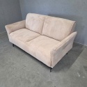 [od ręki] Sofa Dwuosobowa VENTO 160 cm – Sprężyny Kieszeniowe – Jasnobeżowa Tkanina Strukturalna – Czarne Metalowe Nóżki