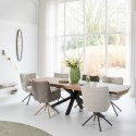 [od ręki] Stół Rozkładany NYON 170-230 cm - Natural Sand / Metalowy Pająk