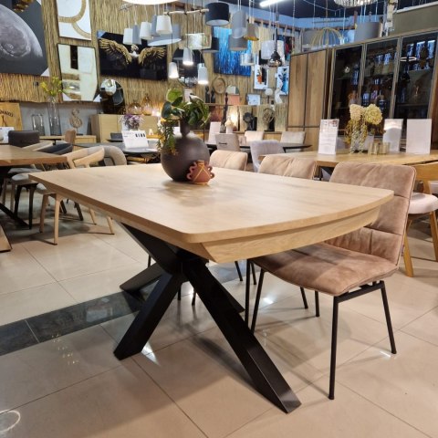 [od ręki] Stół Rozkładany NYON 170-230 cm - Natural Sand / Metalowy Pająk