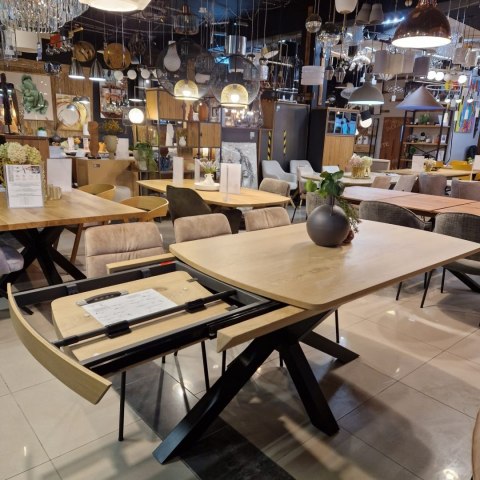 [od ręki] Stół Rozkładany NYON 170-230 cm - Natural Sand / Metalowy Pająk