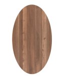 Eliptyczny Stół Jadalniany TRAPANI 210 x 120 cm - Przydymiony Fornir Mangowy Smoked - Centralna Noga Kolumnowa