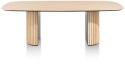 Owalny Stół Jadalniany PAVIE 270 x 120 cm - Naturalny Fornir Dębowy - Kolumnowa Noga Cylindryczna -