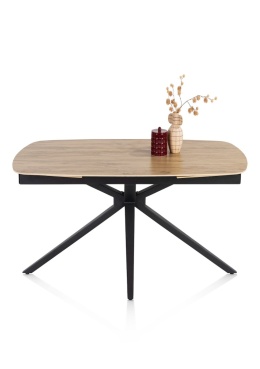 [fabrycznie nowy] Kompaktowy Rozkładany Stół Ceramiczny LATTINA 140-200 cm – Ceramic Oak Natural (Dąb Naturalny) Metalowe Nogi