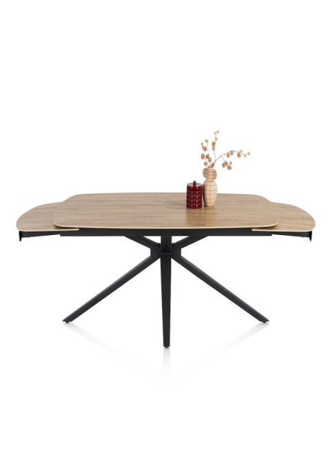 [fabrycznie nowy] Kompaktowy Rozkładany Stół Ceramiczny LATTINA 140-200 cm – Ceramic Oak Natural (Dąb Naturalny) Metalowe Nogi