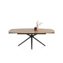 [fabrycznie nowy] Kompaktowy Rozkładany Stół Ceramiczny LATTINA 140-200 cm – Ceramic Oak Natural (Dąb Naturalny) Metalowe Nogi