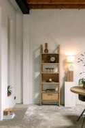 [od ręki] Regał na Książki NYSTEAD 200 cm - Naturalny Fornir Dębowy Dune - Matowy Lakier Platinum - Soft-Close