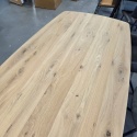 [od ręki] Owalny Stół Jadalniany LIVADA 220 x 110 cm – Gruby Fornir Dębowy – Czarny Metalowy Stelaż Pająk –