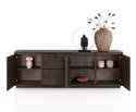 [defekt] Szeroka Komoda / Dressoir GIJON 240 cm -Fornir Dębowy w Kolorze Bazaltowym (Basalt) - System Soft-Closing -
