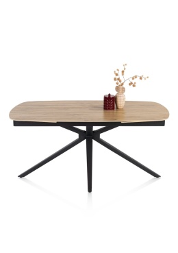 [fabrycznie nowy] Rozkładany Stół Ceramiczny LATTINA 170-250 cm – Blat Ceramic Oak Natural – Czarne Metalowe Nogi