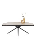 [fabrycznie nowy]Rozkładany Stół Ceramiczny LATTINA 170-250 cm – Ceramic Marble Creme (Efekt Kremowego Marmuru) – Metalowe Nogi