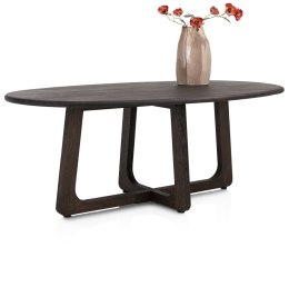 [na zamówienie] Ekskluzywny Stół Jadalniany ALMORA 210 cm - Blat z Litego Dębu Basalt - Unikalna Podstawa Modern Vintage