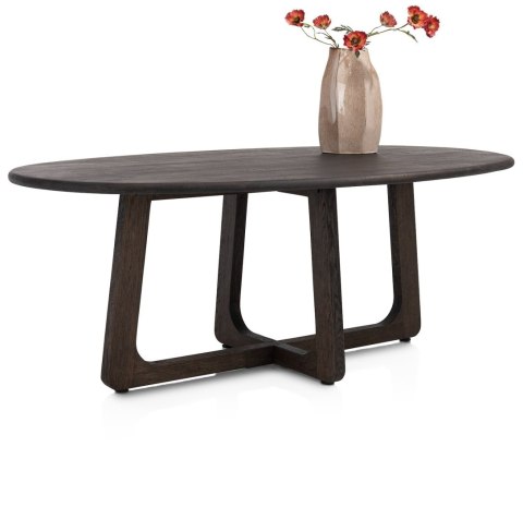 [na zamówienie] Ekskluzywny Stół Jadalniany ALMORA 210 cm - Blat z Litego Dębu Basalt - Unikalna Podstawa Modern Vintage