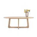 [na zamówienie] Ekskluzywny Stół Jadalniany ALMORA 210 cm - Blat z Litego Dębu Natural Sand - Unikalna Podstawa Modern Vintage