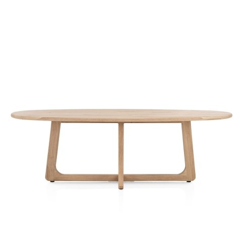 [na zamówienie] Ekskluzywny Stół Jadalniany ALMORA 240 cm - Blat z Litego Dębu Natural Sand - Podstawa Modern Vintage