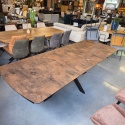 [na zamówienie] Rozkładany Stół Jadalniany PAVALON 200-278 cm - Blat HPL Primo Laminato Roest (Rdza) - Centralna Noga