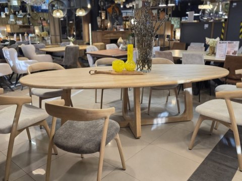 [na zamówienie] Stół Jadalniany Almora 270 cm - Lity Dąb Natural Sand (Lakier Platinum)