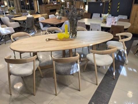 [na zamówienie] Stół Jadalniany Almora 270 cm - Lity Dąb Natural Sand (Lakier Platinum)