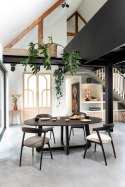 [na zamówienie]Ekskluzywny Stół Jadalniany ALMORA 240 cm - Blat z Litego Dębu Basalt - Podstawa Modern Vintage