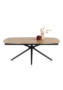 [fabrycznie nowy] Ekskluzywny Rozkładany Stół Ceramiczny LATTINA 200-300 cm – Blat Ceramic Oak Natural – Czarne Metalowe Nogi