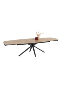 [fabrycznie nowy] Ekskluzywny Rozkładany Stół Ceramiczny LATTINA 200-300 cm – Blat Ceramic Oak Natural – Czarne Metalowe Nogi