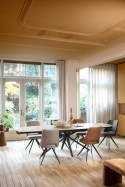 [fabrycznie nowy] Ekskluzywny Rozkładany Stół Ceramiczny LATTINA 200-300 cm – Blat Ceramic Oak Natural – Czarne Metalowe Nogi