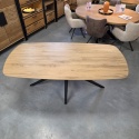 [fabrycznie nowy] Ekskluzywny Rozkładany Stół Ceramiczny LATTINA 200-300 cm – Blat Ceramic Oak Natural – Czarne Metalowe Nogi