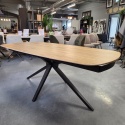 [fabrycznie nowy] Ekskluzywny Rozkładany Stół Ceramiczny LATTINA 200-300 cm – Blat Ceramic Oak Natural – Czarne Metalowe Nogi