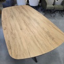 [fabrycznie nowy] Ekskluzywny Rozkładany Stół Ceramiczny LATTINA 200-300 cm – Blat Ceramic Oak Natural – Czarne Metalowe Nogi