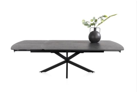 [defekt, od ręki] Rozkładany Stół Jadalniany PAVALON 200-278 cm - Blat HPL Primo Laminato Antracyt - Centralna Noga Designerska