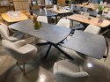 [defekt, od ręki] Rozkładany Stół Jadalniany PAVALON 200-278 cm - Blat HPL Primo Laminato Antracyt - Centralna Noga Designerska